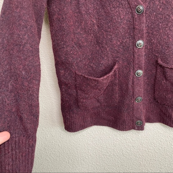 Madewell Medium Merlot Cozy Boyfriend Cardigan - Picture 4 of 8